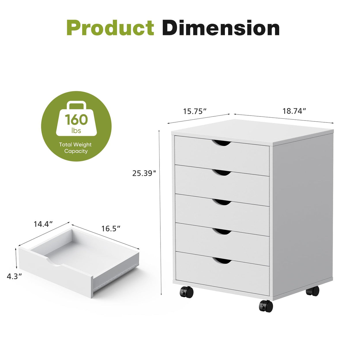 5 Drawer Wooden Dresser Q942866