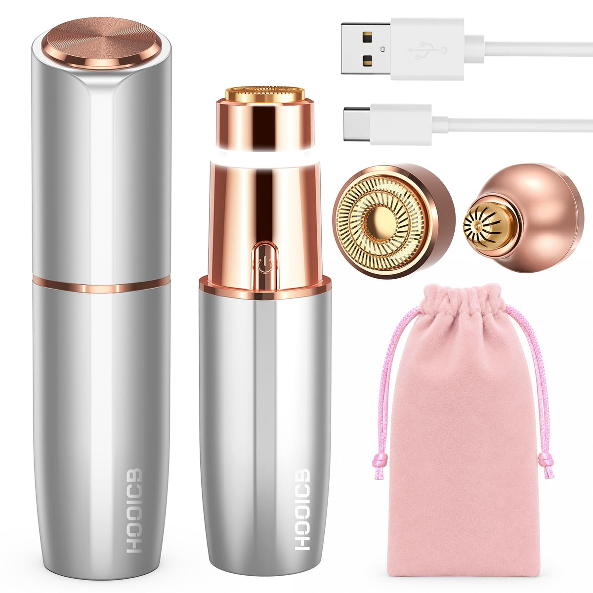 2-in-1 Electric Facial Hair Remover with LED Light R94886