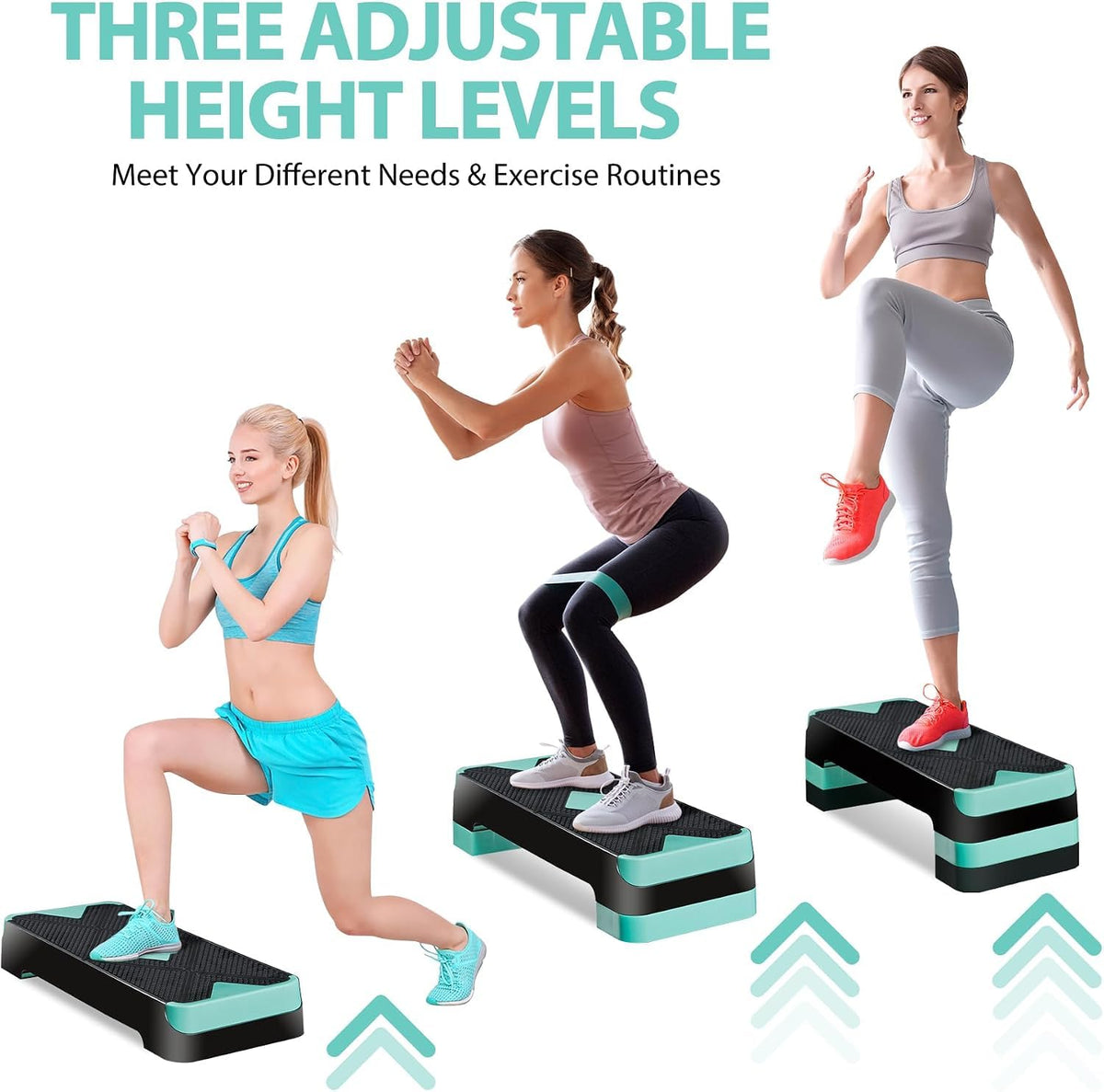 26.5 inch Aerobic Step Platform with 4 Risers N862