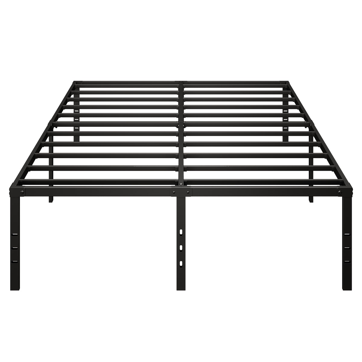 Queen Size Platform Bed Frame Steel Slat Support Black X11558