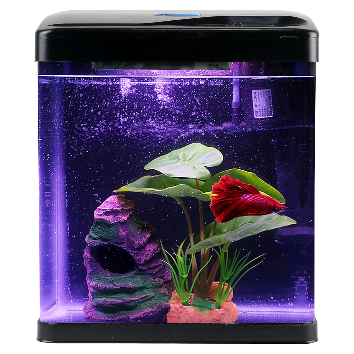 2 Gallon Self Cleaning Glass Betta Fish Tank with LED Light O37394