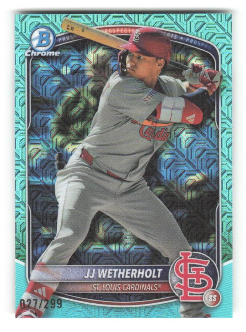 2025 Bowman Chrome Prospects Mega Box Aqua Mojo Refractor Baseball Trading Card C412965