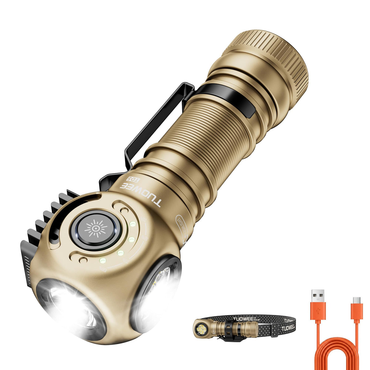 2400 Lumen Rechargeable LED Flashlights with Clip Z412