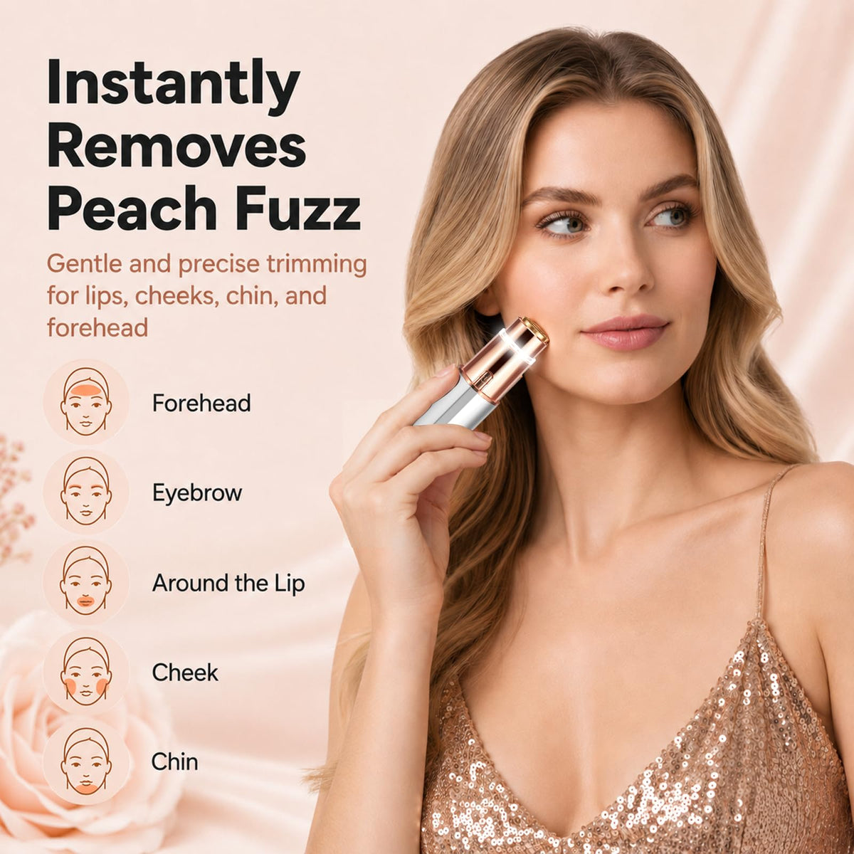2-in-1 Electric Facial Hair Remover with LED Light R94886