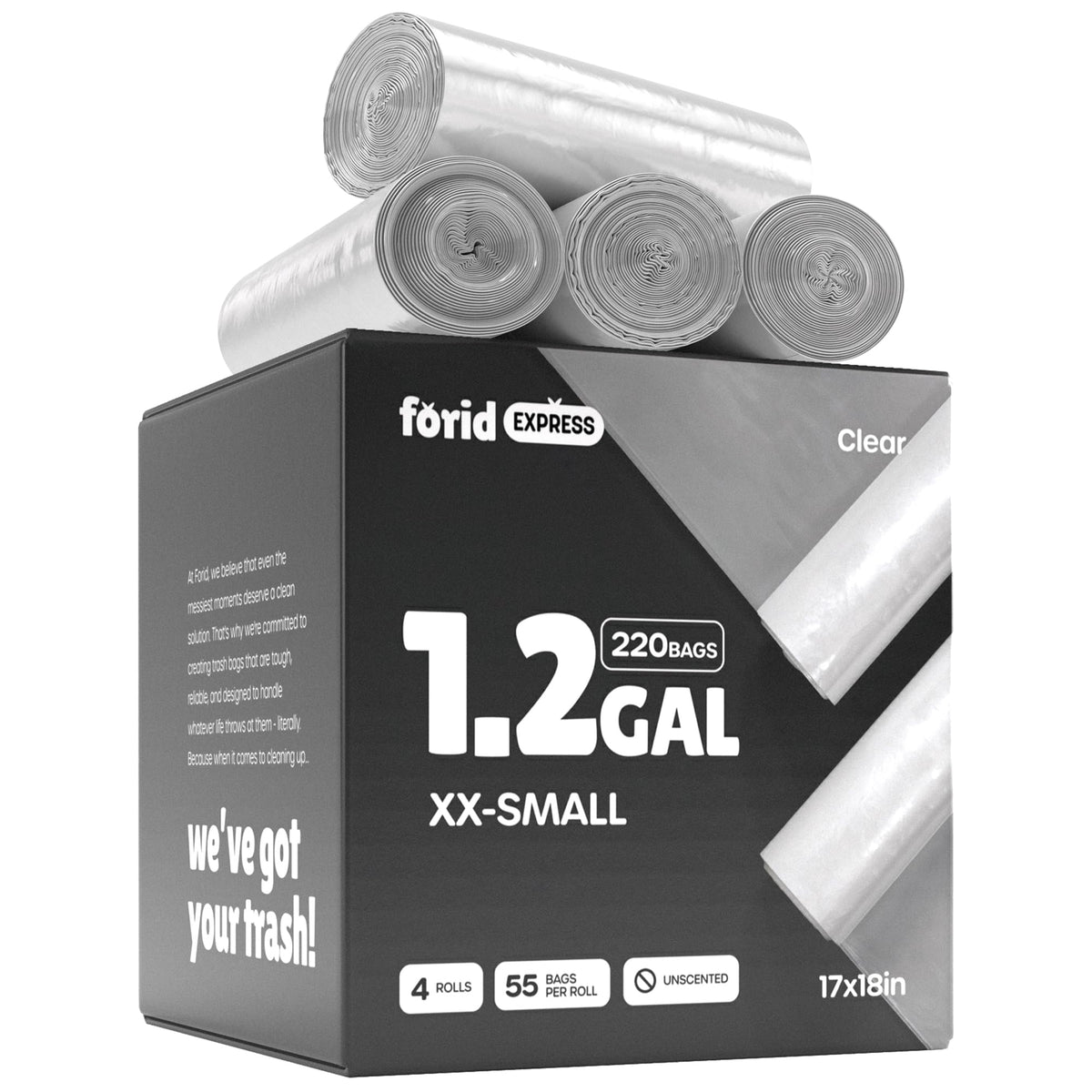1.2 Gallon 220 Count Plastic Trash Bags O82680