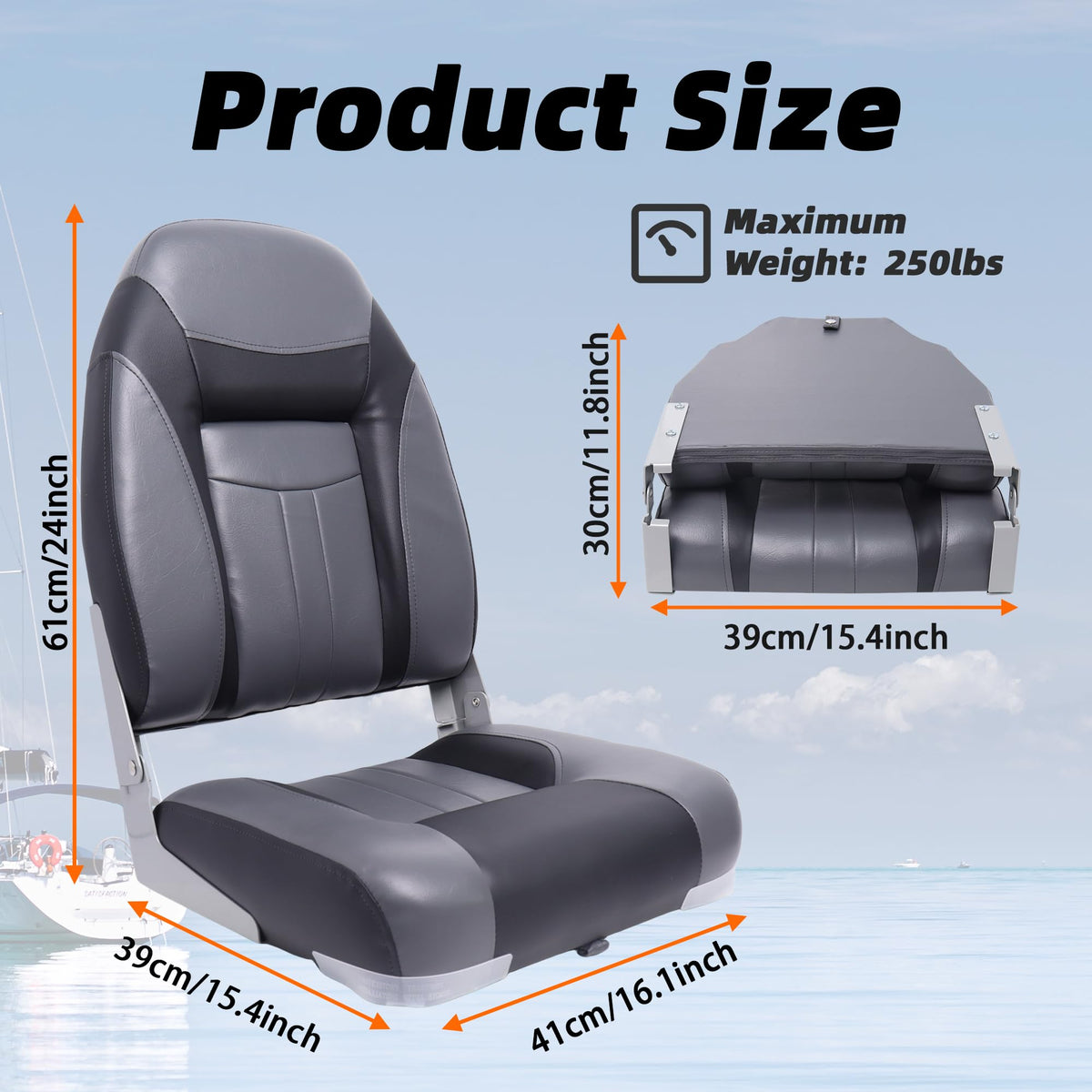 High Back Folding Boat Seat L8022