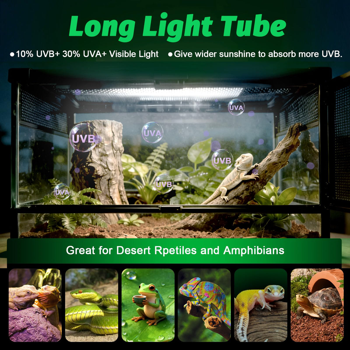 15W T8 UVB Reptile Light Fixture 18 Inch B139