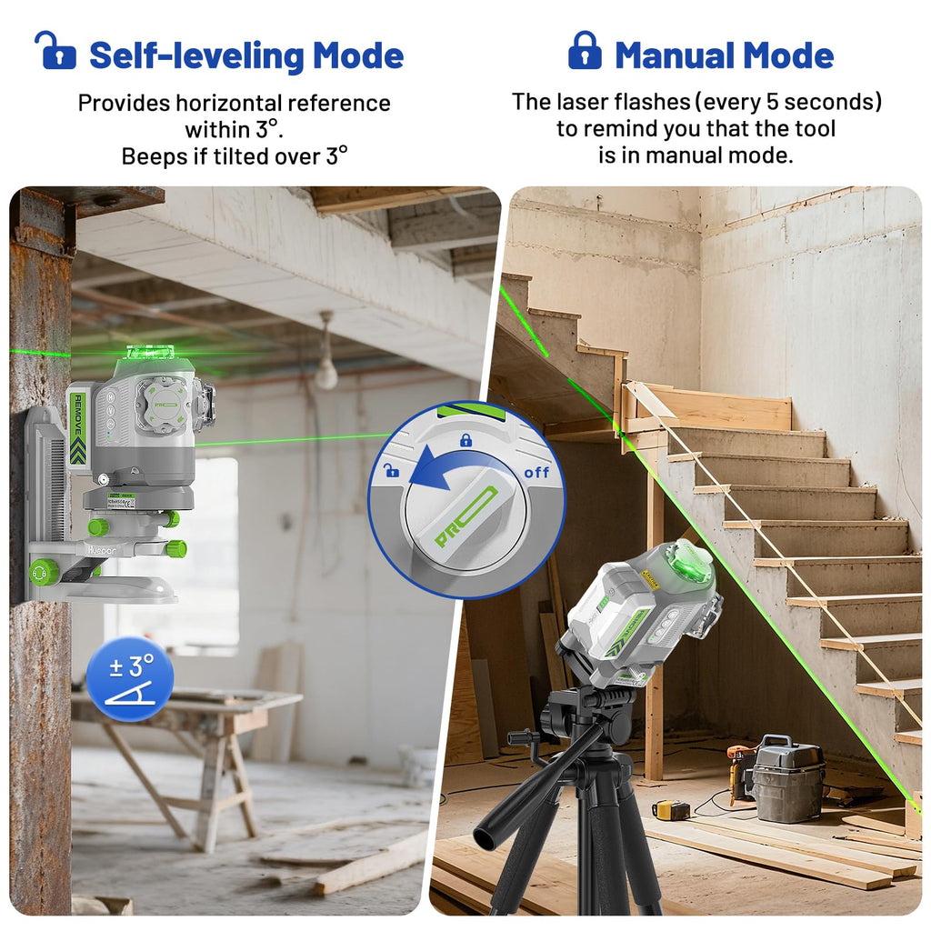 360 Self Leveling Green Laser Level with Remote Control D6986