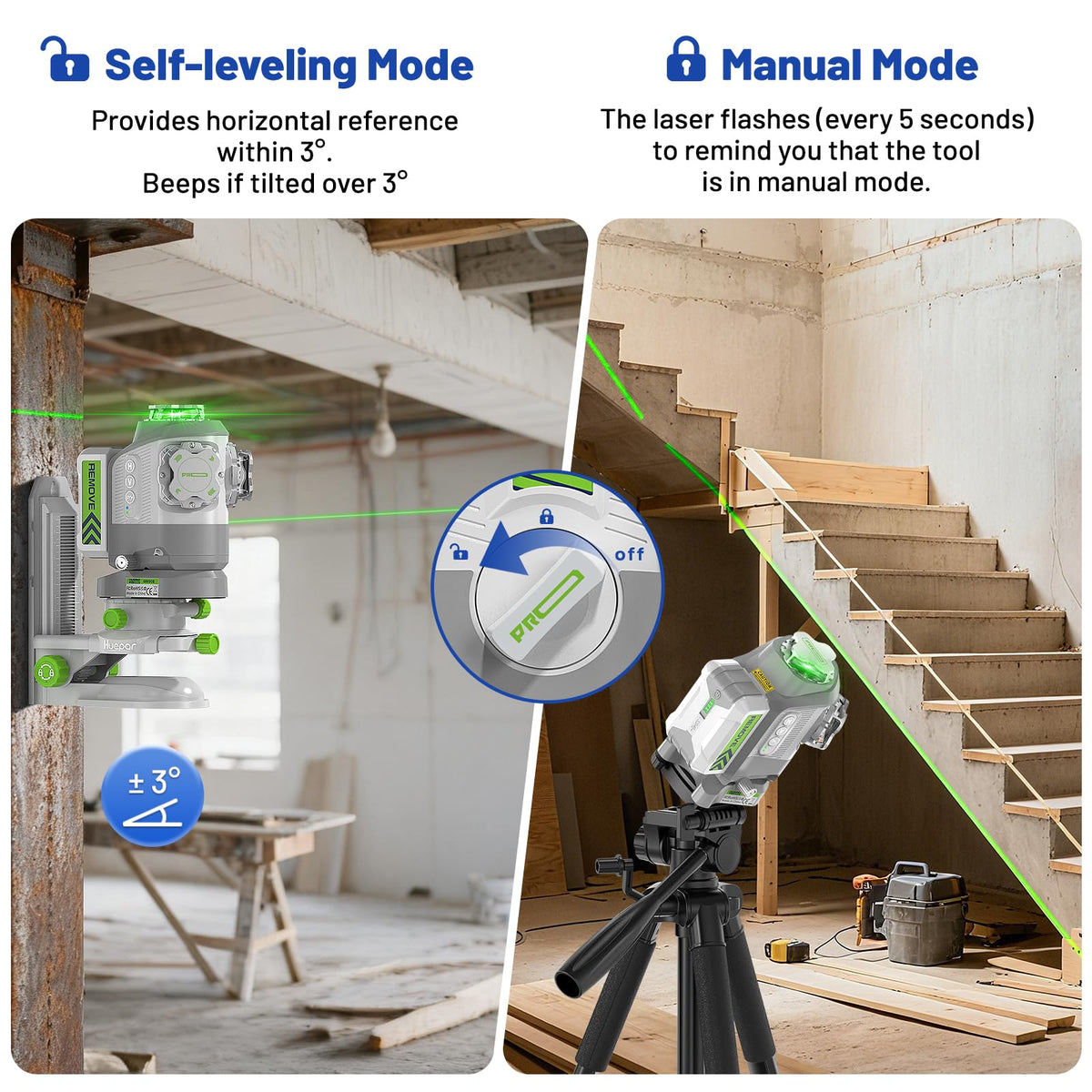 360 Self Leveling Green Laser Level with Remote Control D6986