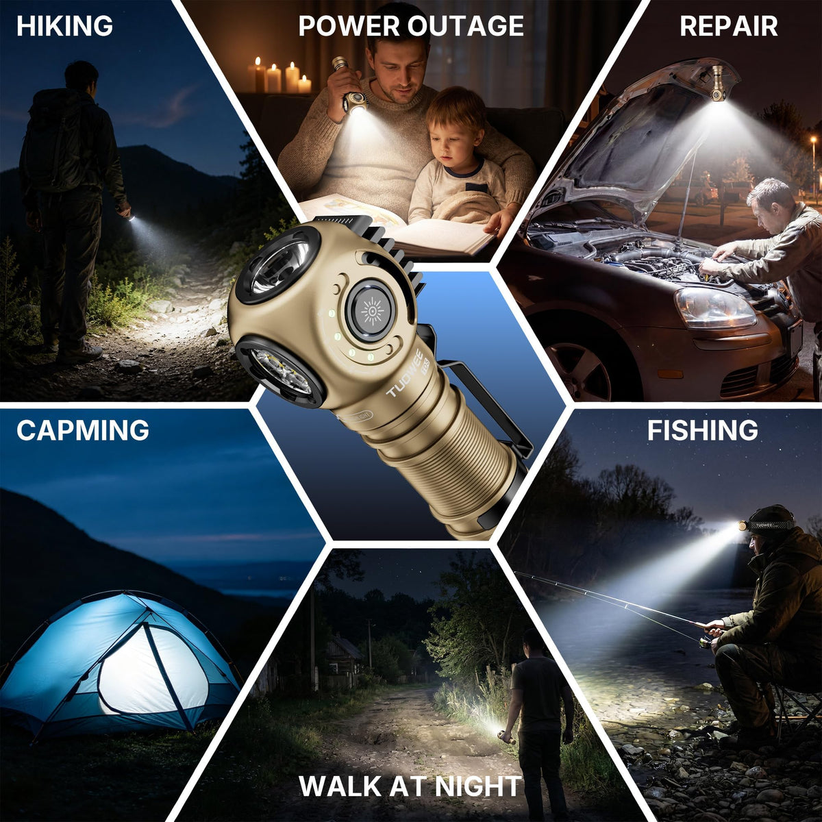 2400 Lumen Rechargeable LED Flashlights with Clip Z412