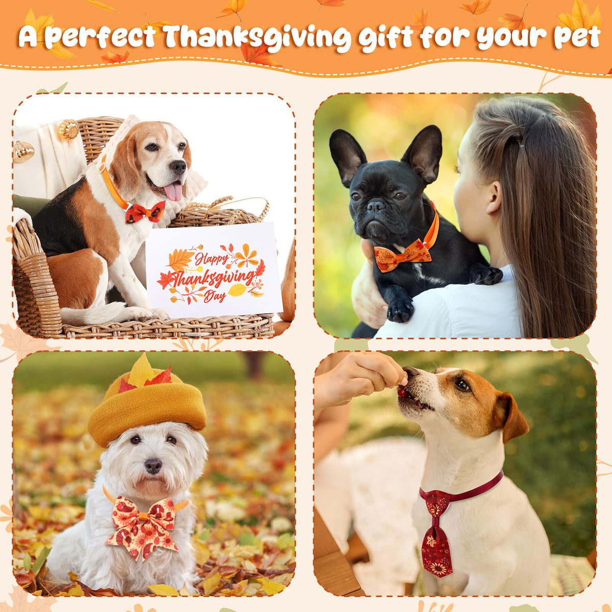 200 Pcs Dog Bow Ties Collars Set C31869