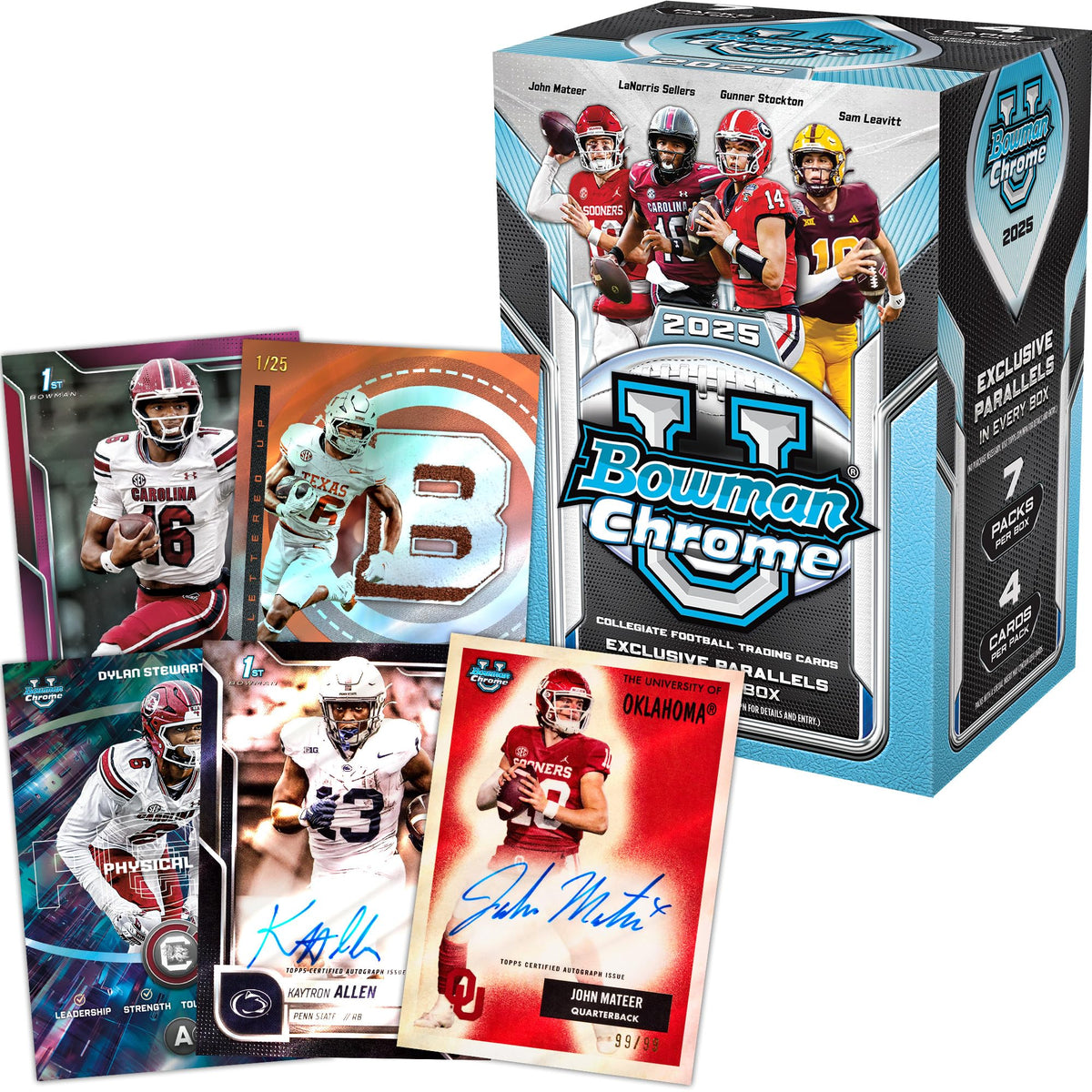 2025 Bowman University Chrome NCAA Football Value Box K10948