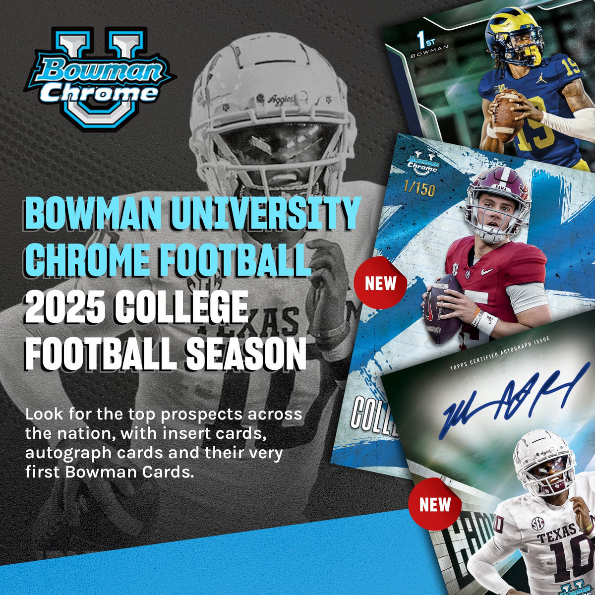2025 Bowman University Chrome NCAA Football Value Box K10948